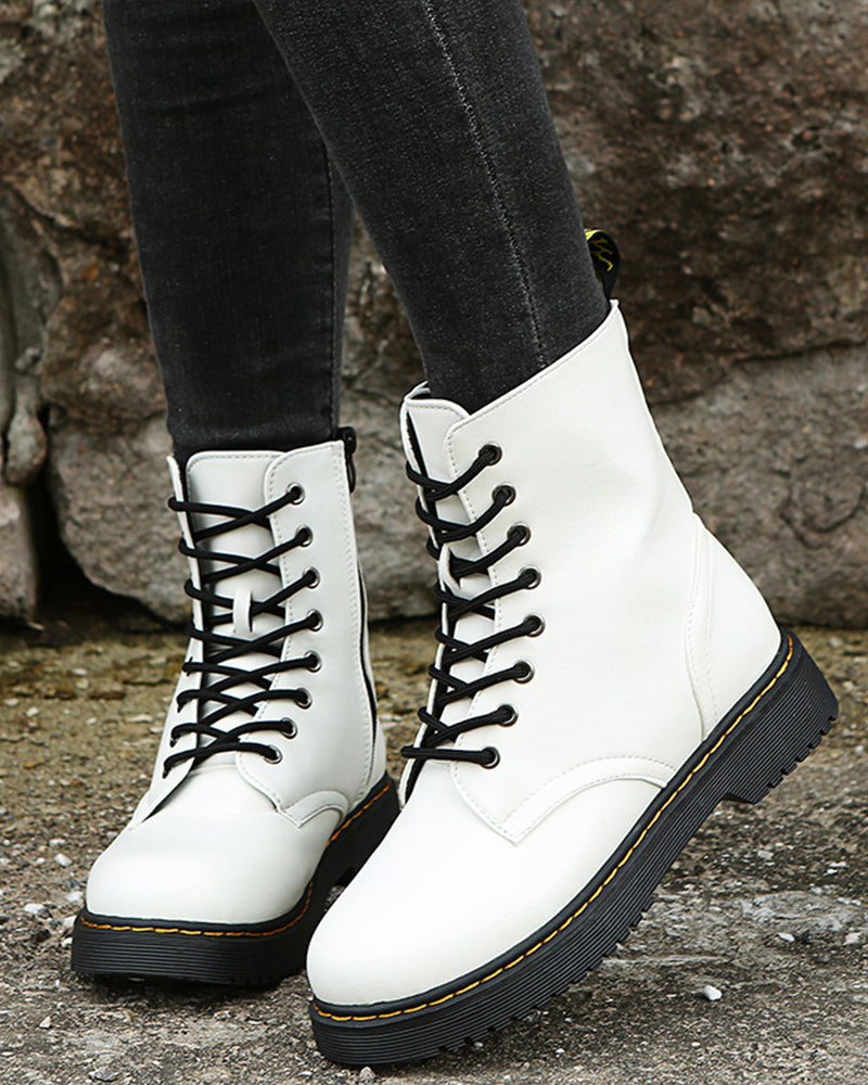 Stylish Monica Ankle Boots with Lacing and Zipper — Allmycloset (view 6)