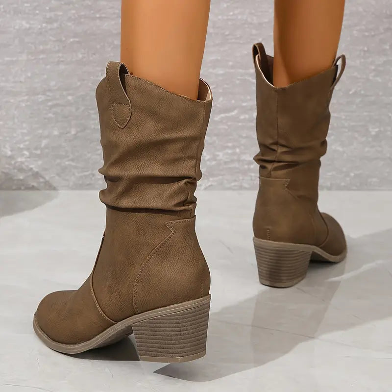 Claudia - Trendy Western Half-High Boots for a Stylish Look — Allmycloset (view 3)