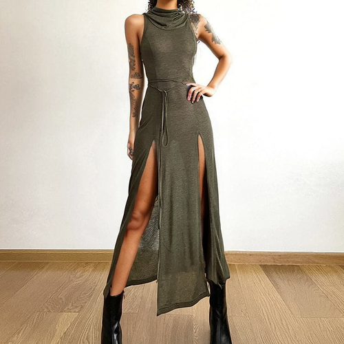 Annabelle™ - Hoodie Sleeveless Maxi Dress — Allmycloset