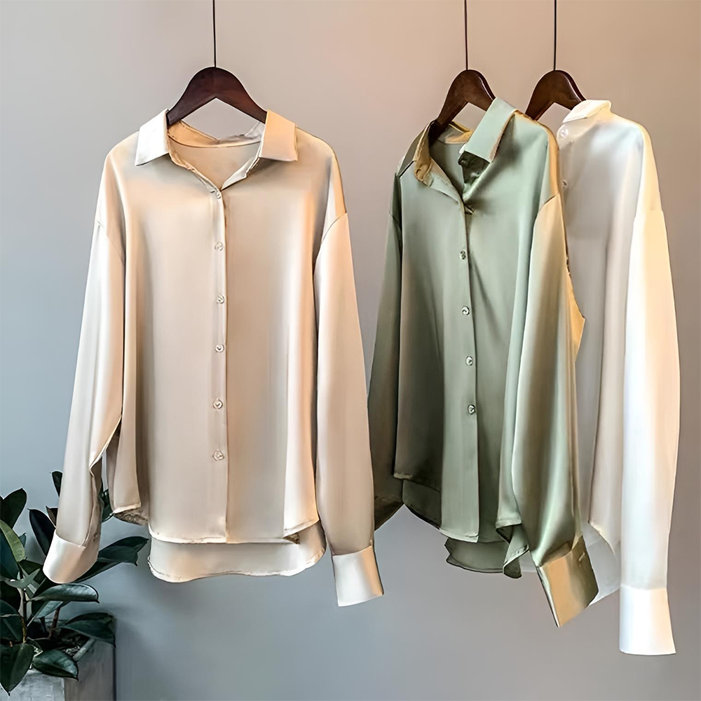 Lily™ - High Quality Satin Blouse — Allmycloset (view 3)