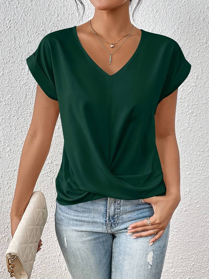 Paola™ - Elegant Short Sleeve T-Shirt — Allmycloset