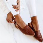Lucy™ - Leather Woven Sandals — Allmycloset