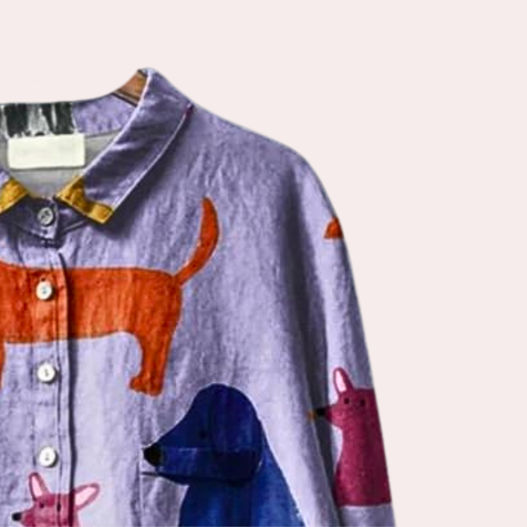 Brynja - Women's shirt with cheerful dog print — Allmycloset (view 2)