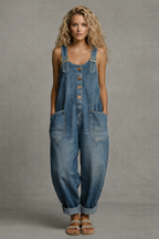 Women's Relaxed Overalls with Wide Straps for Autumn Casual Everyday Wear — Allmycloset