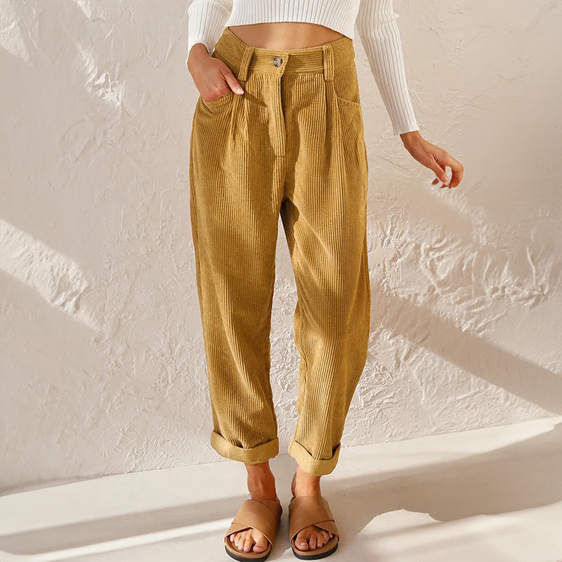Grace™ - High Waist Corduroy Pants — Allmycloset