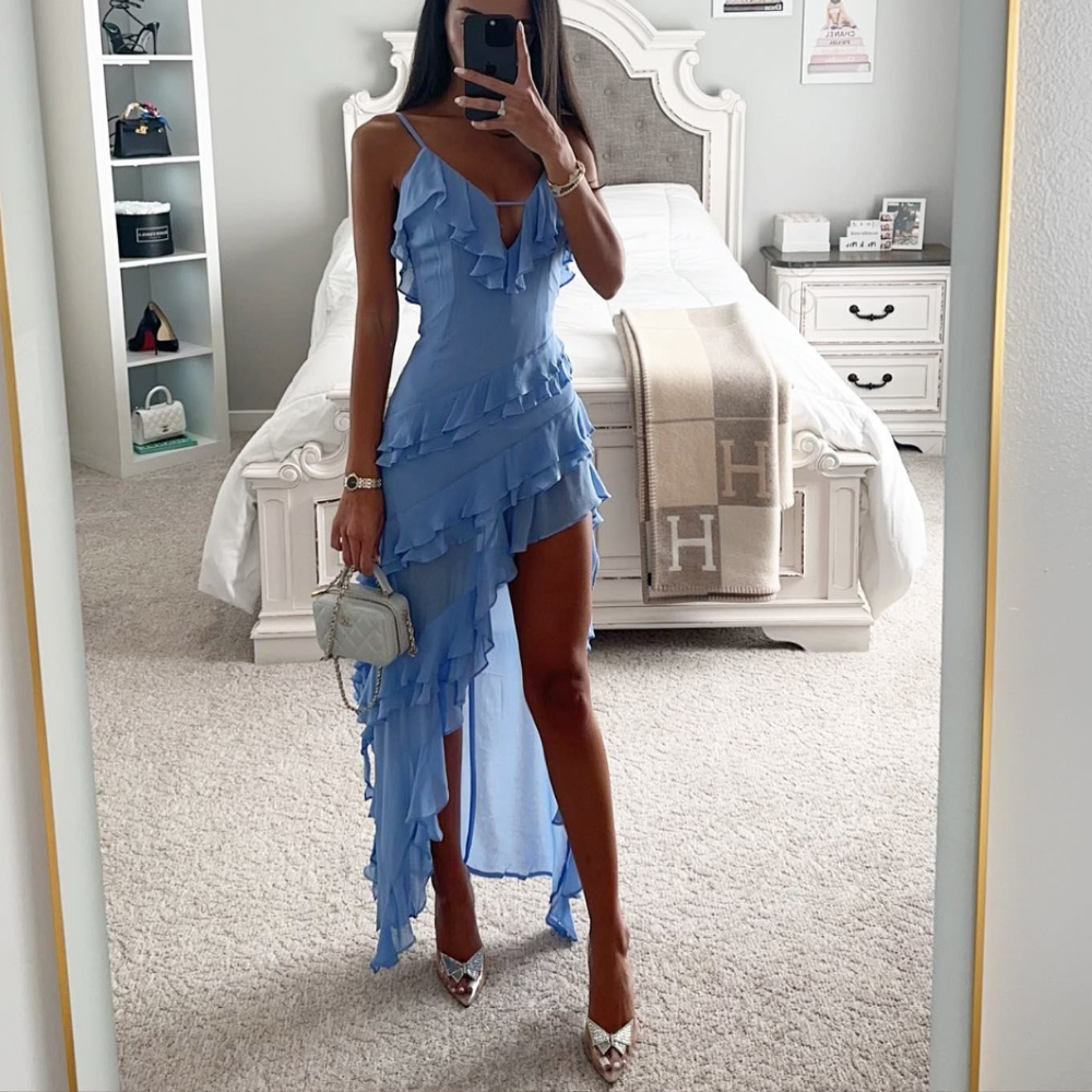 Lara™ - Elegant midi dress in fine chiffon — Allmycloset
