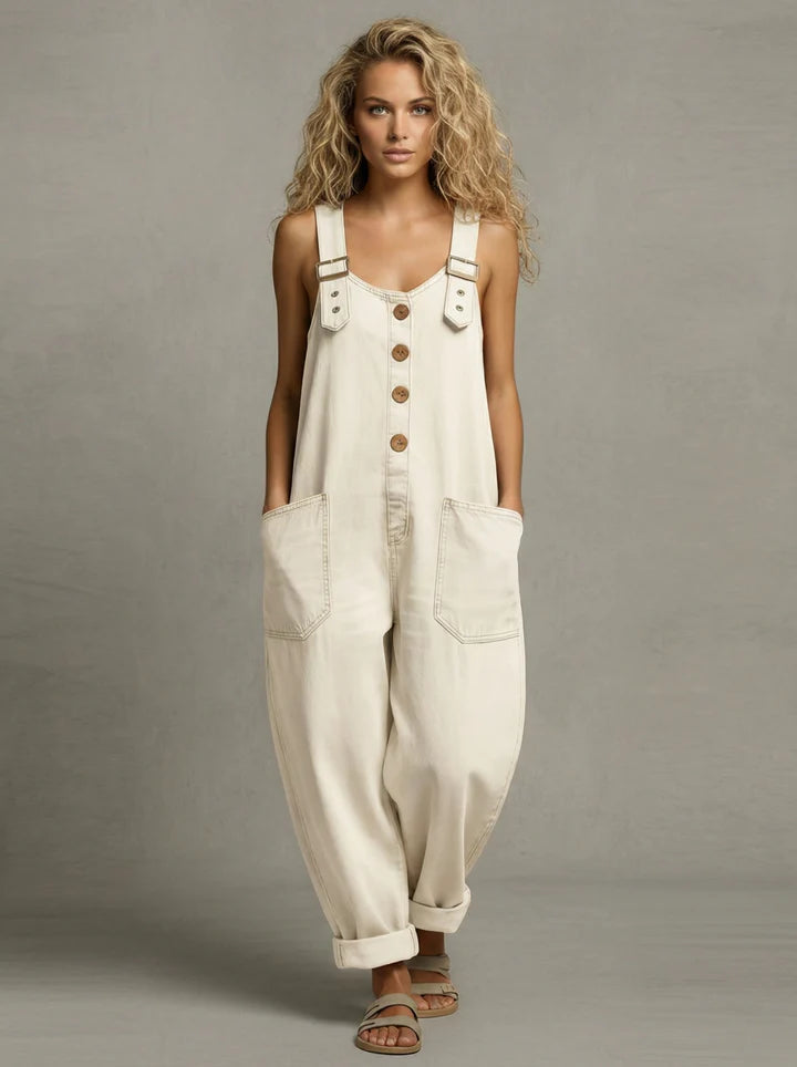 Women's Relaxed Overalls with Wide Straps for Autumn Casual Everyday Wear — Allmycloset (view 3)