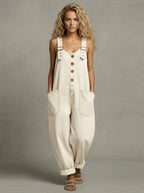 Women's Relaxed Overalls with Wide Straps for Autumn Casual Everyday Wear — Allmycloset (view 3)