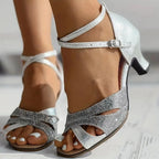 GIANNA - Stylish Women's Sandals with Sparkly Glitter Heel — Allmycloset (view 8)