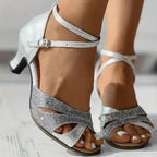 GIANNA - Stylish Women's Sandals with Sparkly Glitter Heel — Allmycloset (view 9)