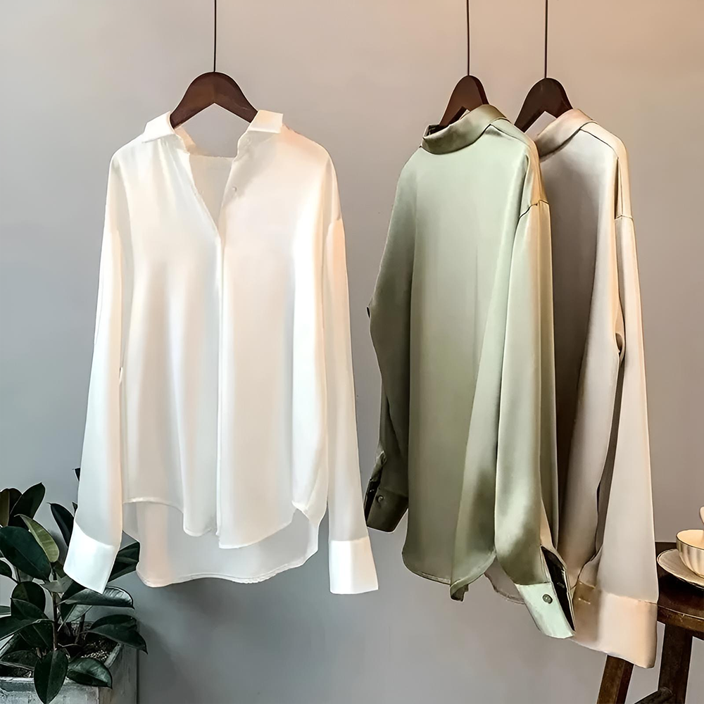 Lily™ - High Quality Satin Blouse — Allmycloset (view 9)