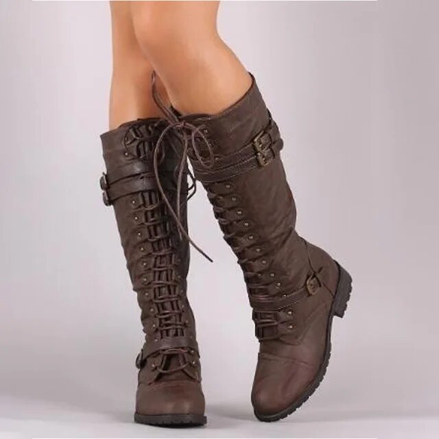 Lulu - Tough retro lace-up boots with stylish buckle — Allmycloset (view 4)