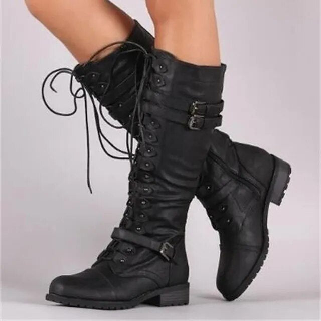 Lulu - Tough retro lace-up boots with stylish buckle — Allmycloset (view 3)