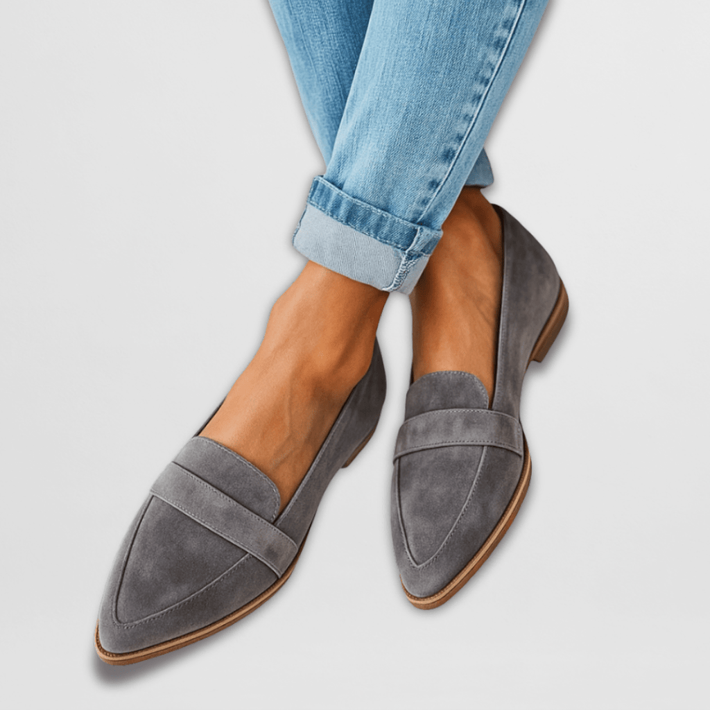 Women's Pointed Toe Loafers with Penny Strap & Slip-On | Flat