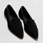 Women's Pointed Toe Loafers with Penny Strap & Slip-On | Flat