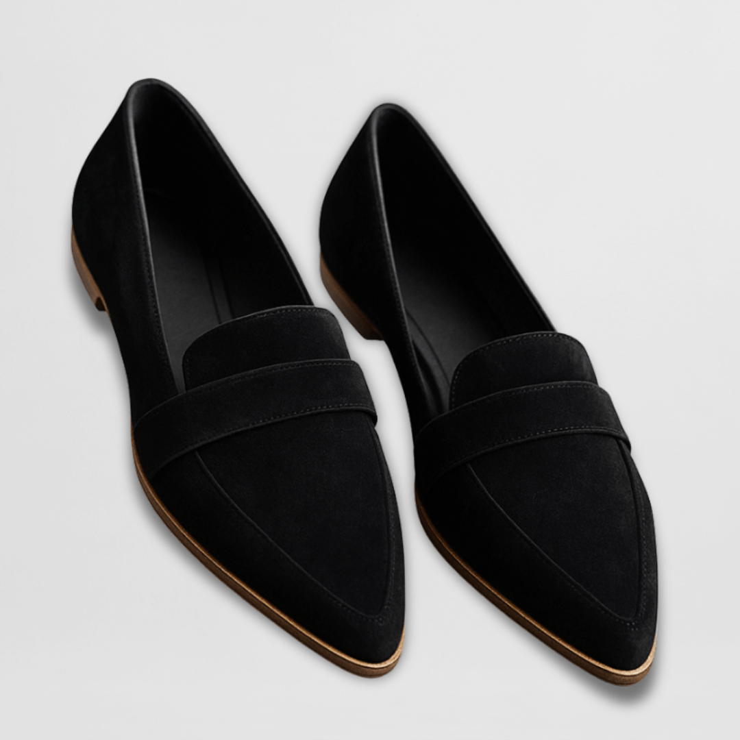 Women's Pointed Toe Loafers with Penny Strap & Slip-On | Flat