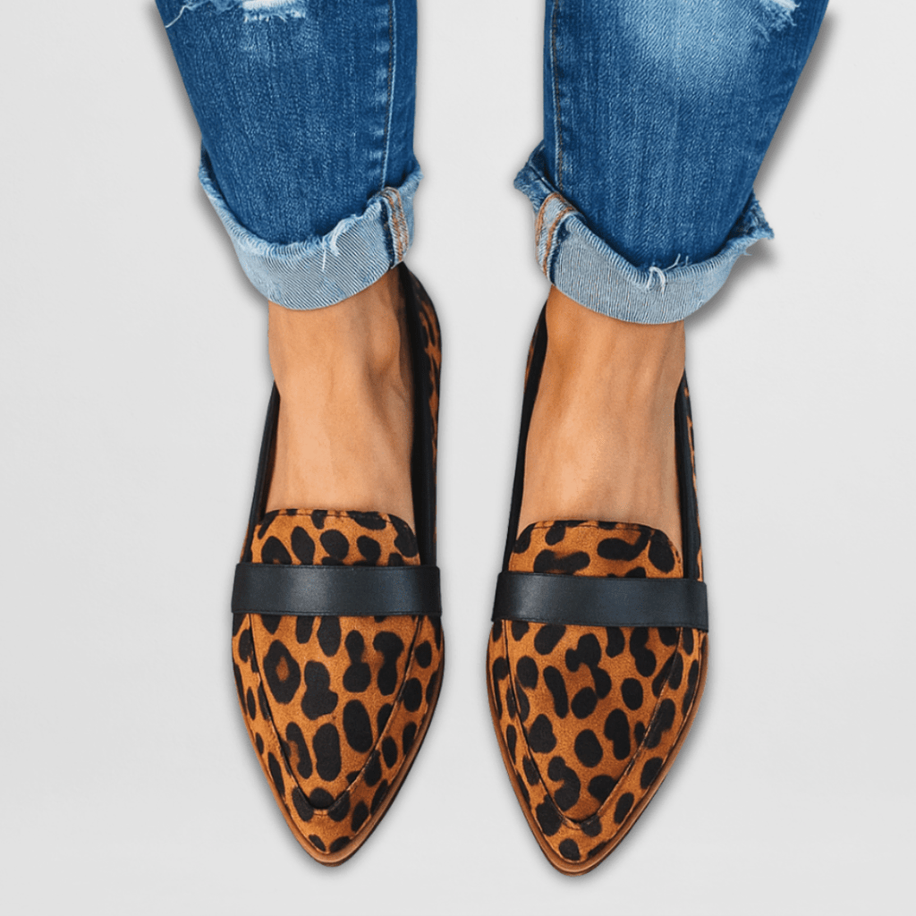 Women's Pointed Toe Loafers with Penny Strap & Slip-On | Flat