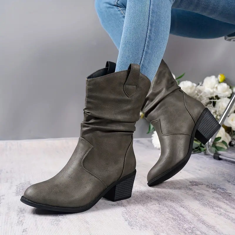Claudia - Trendy Western Half-High Boots for a Stylish Look — Allmycloset (view 2)