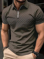 Elegant Classic Summer Polo Shirt for Men - Mink Tones — Allmycloset