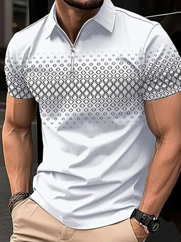 Elegant Classic Summer Polo Shirt for Men - Mink Tones — Allmycloset (view 4)