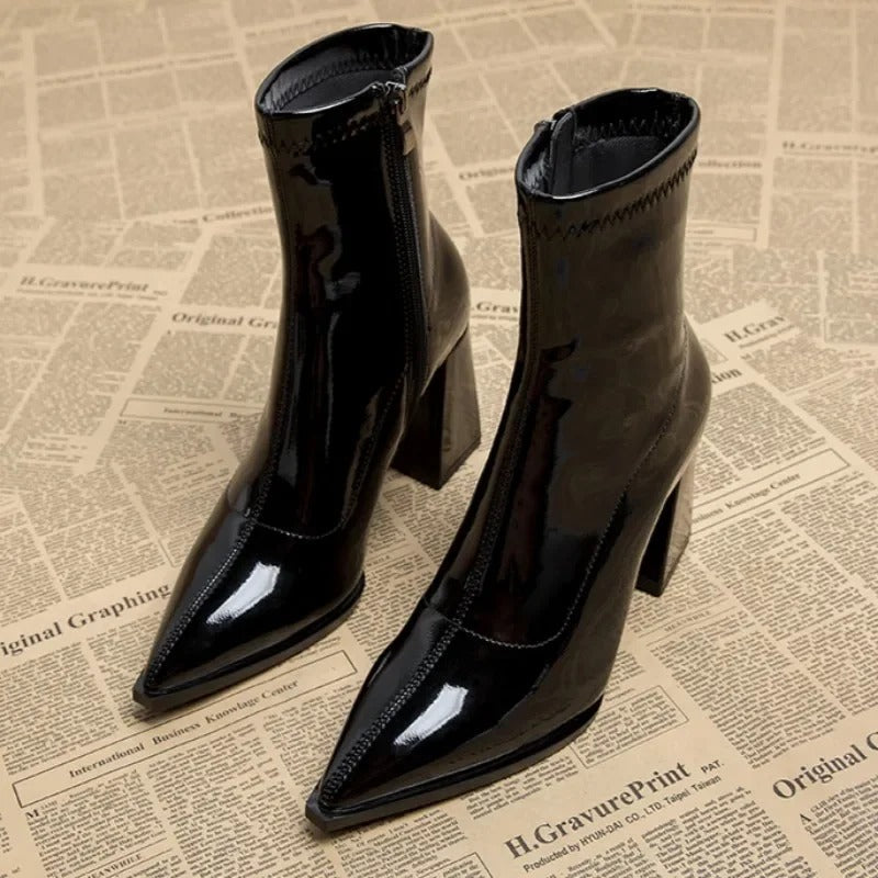 Amelia - Luxury Velvet Winter Boots with Pointed Toe — Allmycloset (view 3)