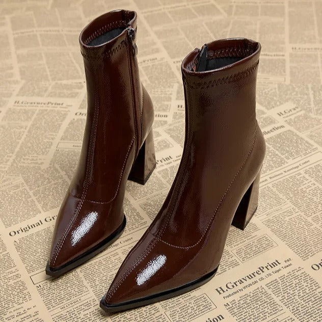Amelia - Luxury Velvet Winter Boots with Pointed Toe — Allmycloset (view 2)