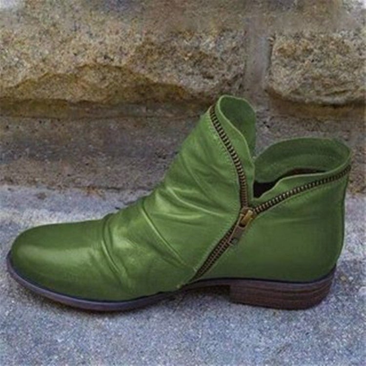 Giulia™ - Leather Boots with Zipper — Allmycloset (view 6)
