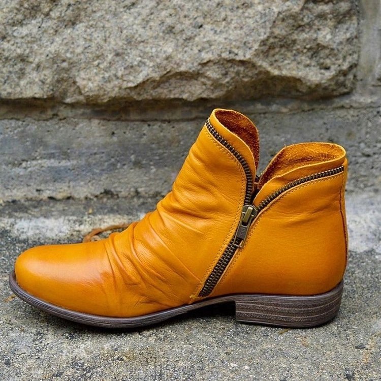 Giulia™ - Leather Boots with Zipper — Allmycloset (view 2)