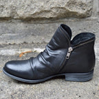 Giulia™ - Leather Boots with Zipper — Allmycloset