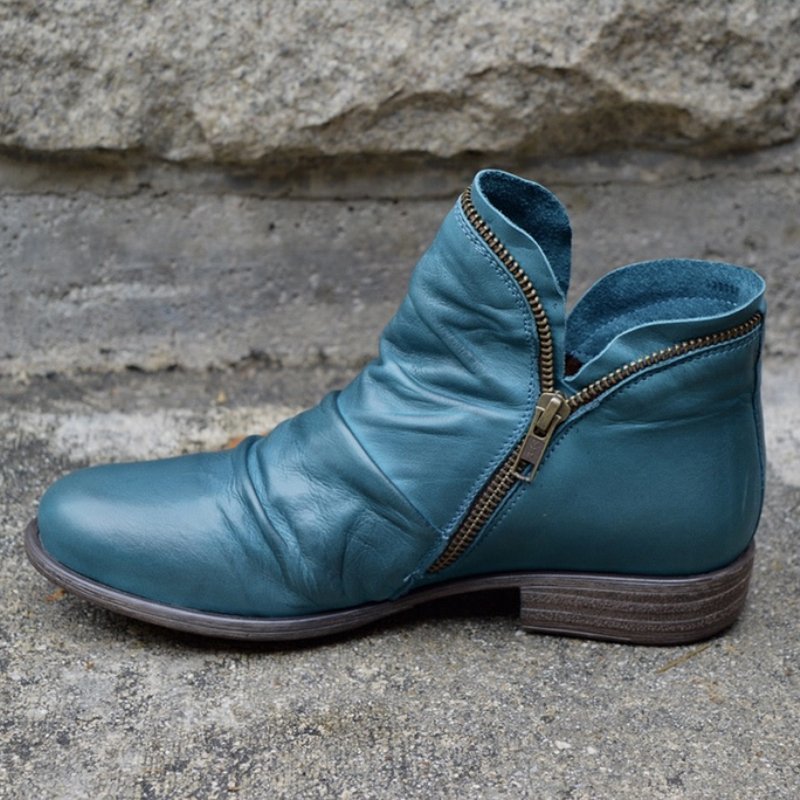 Giulia™ - Leather Boots with Zipper — Allmycloset (view 5)