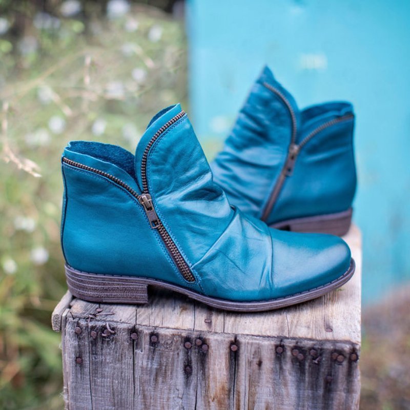 Giulia™ - Leather Boots with Zipper — Allmycloset (view 7)