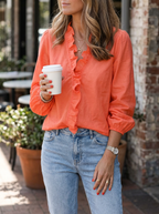 Women's Blouse Ruffle V Neck | Casual