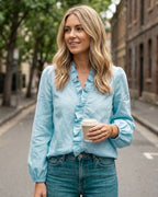 Women's Blouse Ruffle V Neck | Casual