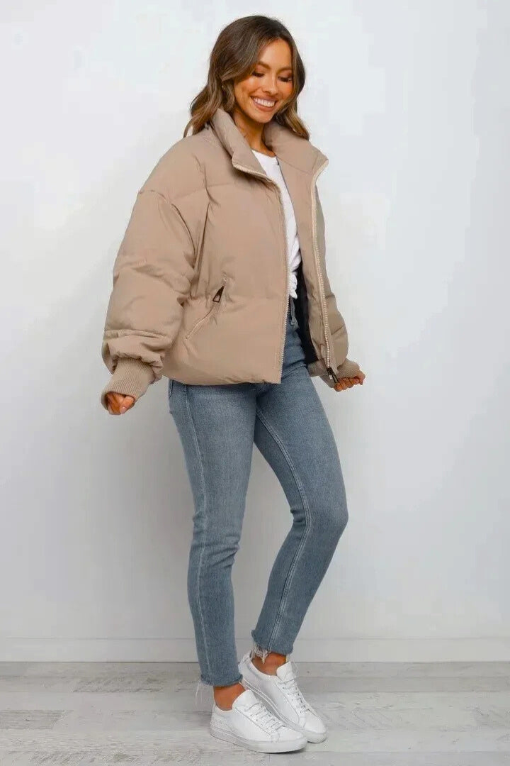 Women's Puffer Jacket Quilted Zip | Short