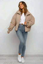 Women's Puffer Jacket Quilted Zip | Short