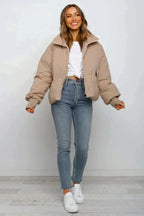 Women's Puffer Jacket Quilted Zip | Short