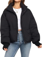 Women's Puffer Jacket Quilted Zip | Short