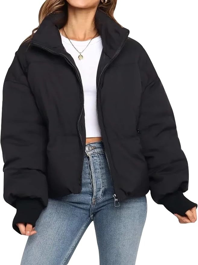 Women's Puffer Jacket Quilted Zip | Short