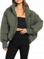 Women's Puffer Jacket Quilted Zip | Short