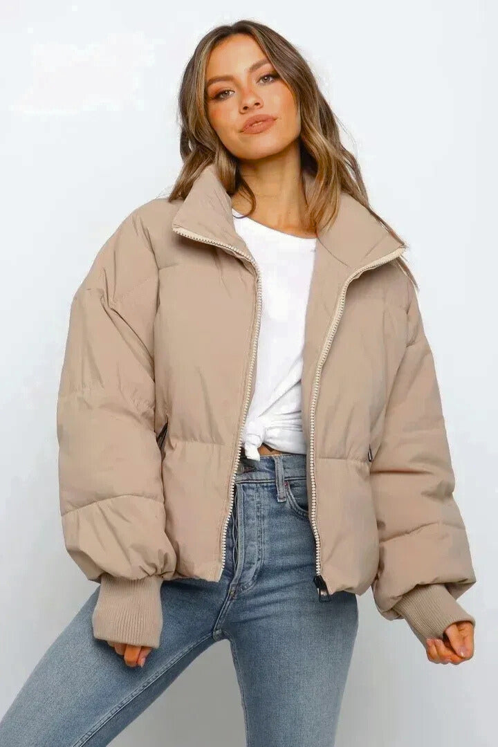 Women's Puffer Jacket Quilted Zip | Short