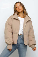 Women's Puffer Jacket Quilted Zip | Short
